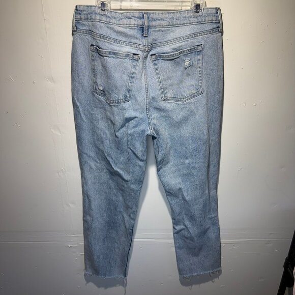 FREE ASSEMBLY WOMENS SIZE 14 JEANS SUPER HIGH RISE STRAIGHT DISTRESSED LIGHT WAS - Picture 3 of 13